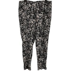Chicos Weekends Womens Tossed Petals Double Knit Leggings Pants Black Beige XL 3